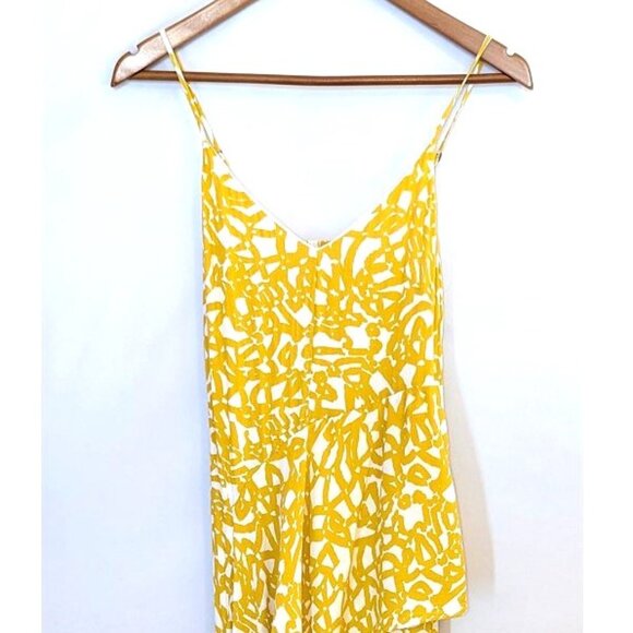 Maeve | Anthropologie Brittany Jumpsuit in Goldenrod Yellow & White | Size 0 - Picture 4 of 10